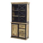 Vintage Mango Wood Storage Buffet with Hutch