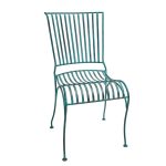 VB Crafts Vintage Teal Iron Slatted Chair
