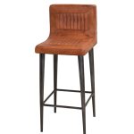 VB Craft Industrial Leather Bar Stool Chair