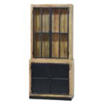 Mango Wood Display & Storage Cabinet with Metal Frame Doors