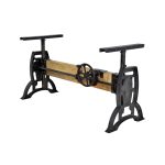 Industrial Cast Iron & Wood Crank Table Base