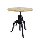 VB Crafts Industrial Crank Round Bar Table