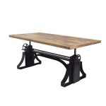 Industrial Dual Crank Dining Table – Mango Wood & Cast Iron Base