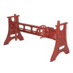 Vintage Red Industrial Crank Table Base