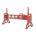 Vintage Red Cast Iron Crank Dining Table Base