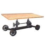 Industrial Trolley Crank Dining Table