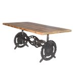 Industrial Gear Crank Dining Table