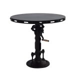 Industrial Round Metal Crank Table