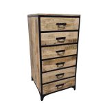 Industrial Mango Wood 5-Drawer Chest