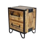 Industrial Mango Wood 2-Drawer Cabinet