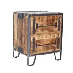 Industrial Rivet Mango Wood 2-Drawer Cabinet