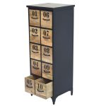 Industrial Numbered 10-Drawer Storage Cabinet
