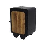 Industrial Aviator Bedside Cabinet with Wooden Door