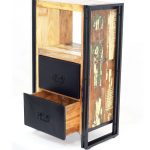 Industrial Reclaimed Wood Side Cabinet with 2 Drawers