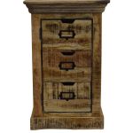 Rustic Mango Wood 4-Drawer Storage Cabinet