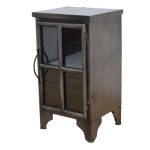 Industrial Metal Glass-Door Side Cabinet