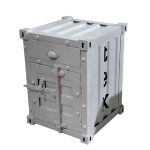 White Industrial Container Bedside Cabinet with Drawer