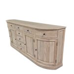 Solid Wood Curved Sideboard with Multi-Drawer Storage