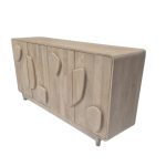 Abstract Carved Solid Wood Artistic Sideboard