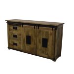 Industrial Sliding Door Mango Wood Sideboard