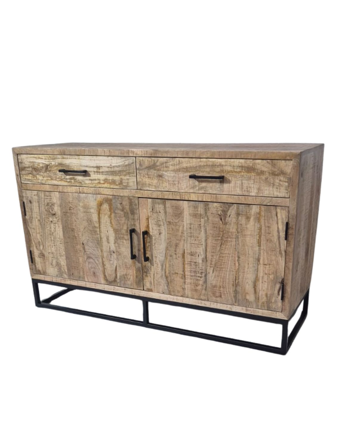 198 Modern Industrial Mango Wood Sideboard with Metal Base - Image 1