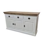 Classic White Wooden Sideboard with Natural Top