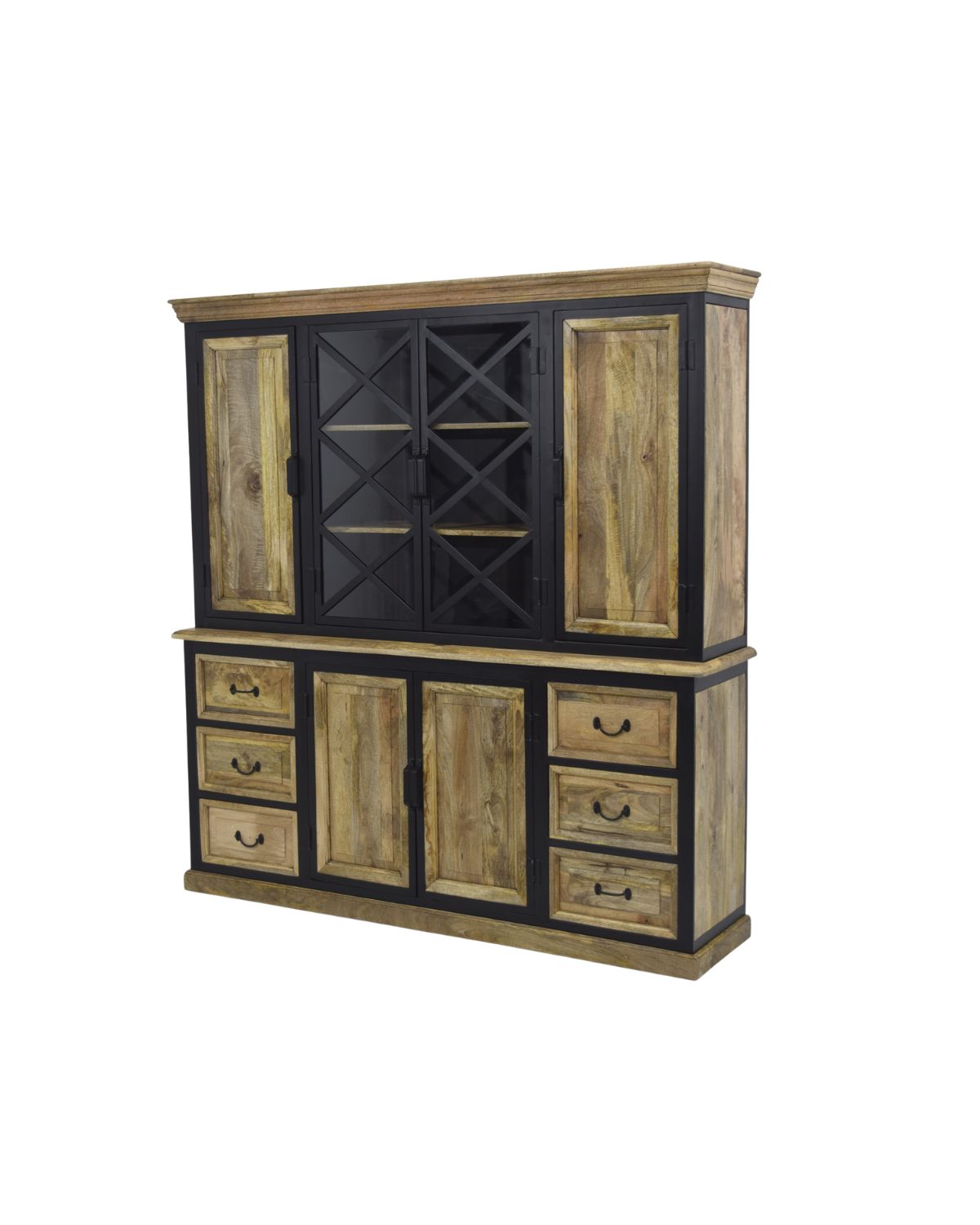 2 Vintage Mango Wood Display & Storage Buffet - Image 1