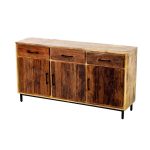 Rustic Reclaimed Wood Sideboard with Metal Base