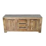 Rustic Mango Wood Sliding Door Sideboard