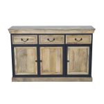 Vintage Mango Wood & Iron Frame Sideboard