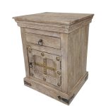 Heritage Brass-Studded Vintage Side Cabinet