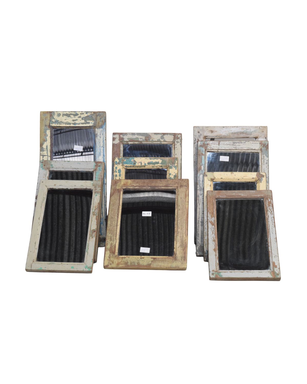 214 Vintage Rustic Wooden Frame Mirrors (Set of assorted) - Image 1