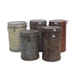 Vintage Iron Storage Drum Set – Rustic Industrial Decor Collection