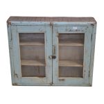 Vintage Distressed Glass-Front Display Cabinet