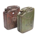 Vintage Metal Jerry Can Set – Rustic Collectible Décor