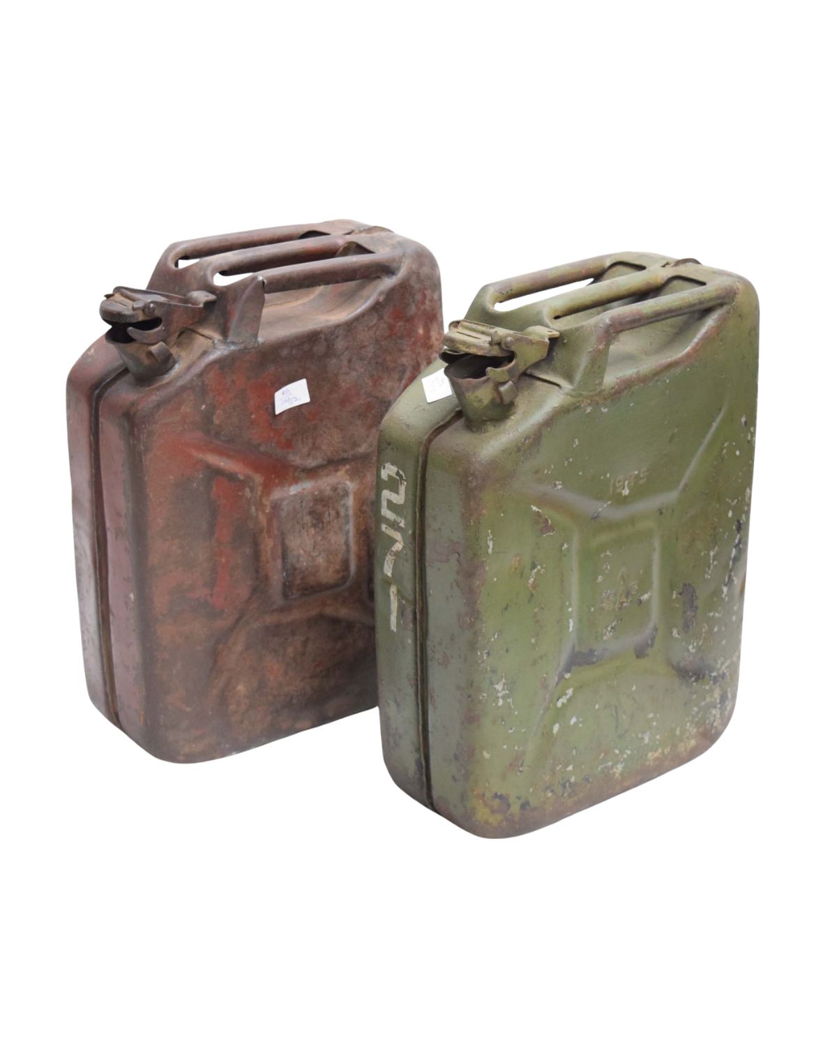 229 Vintage Metal Jerry Can Set – Rustic Collectible Décor - Image 1