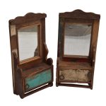 Vintage Wooden Mini Mirror Cabinet Set