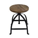 Industrial Vintage Adjustable Iron & Wood Stool