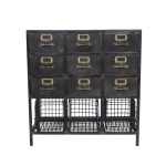 Industrial Metal Drawer Cabinet with Wire Baskets