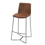 Modern Industrial Leather Bar Stool