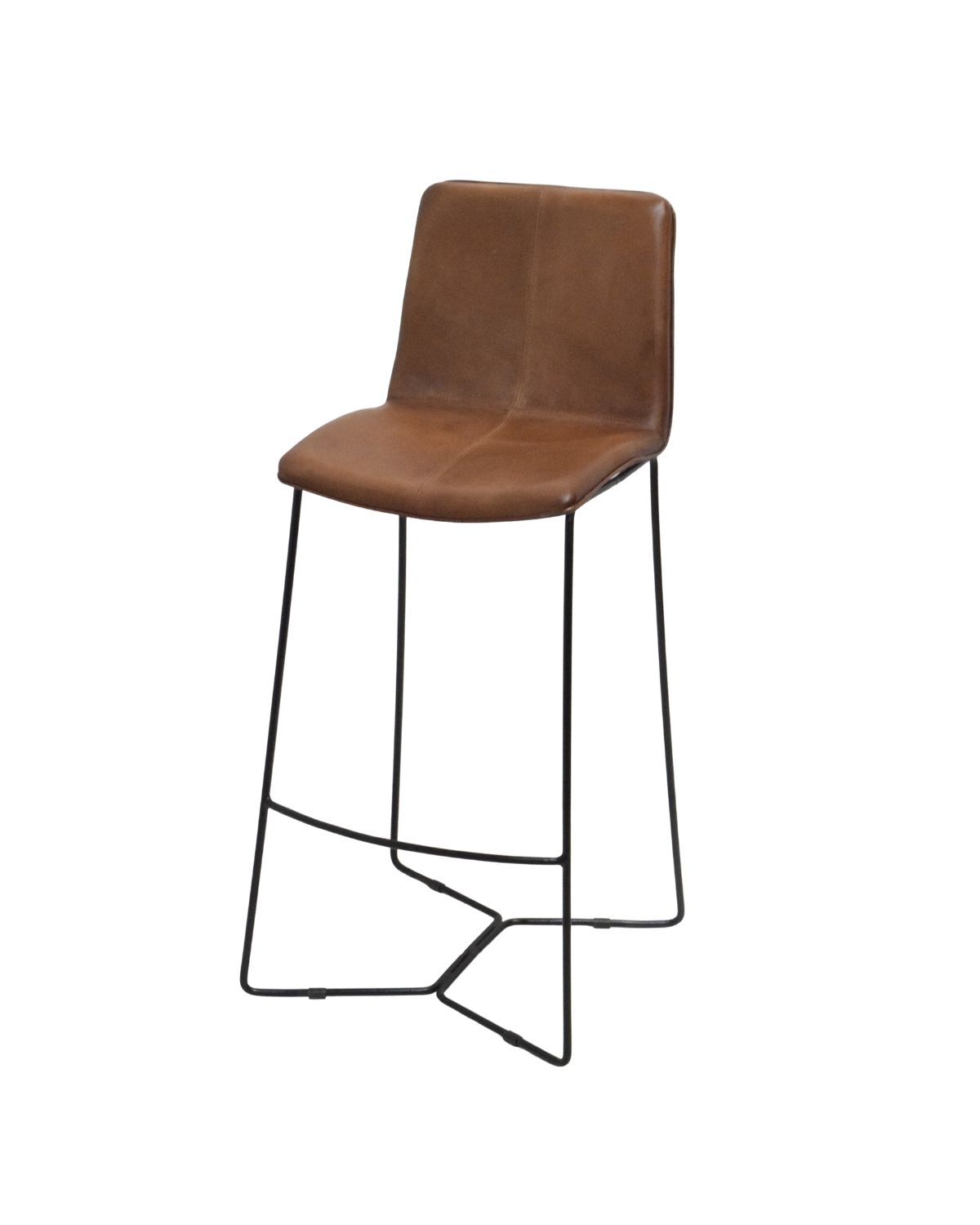242 Modern Industrial Leather Bar Stool - Image 1