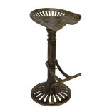 Vintage Cast Iron Tractor Seat Stool