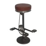 Bicycle Pedal Bar Stool with Leather Seat