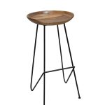 Modern Wooden Saddle Seat Bar Stool