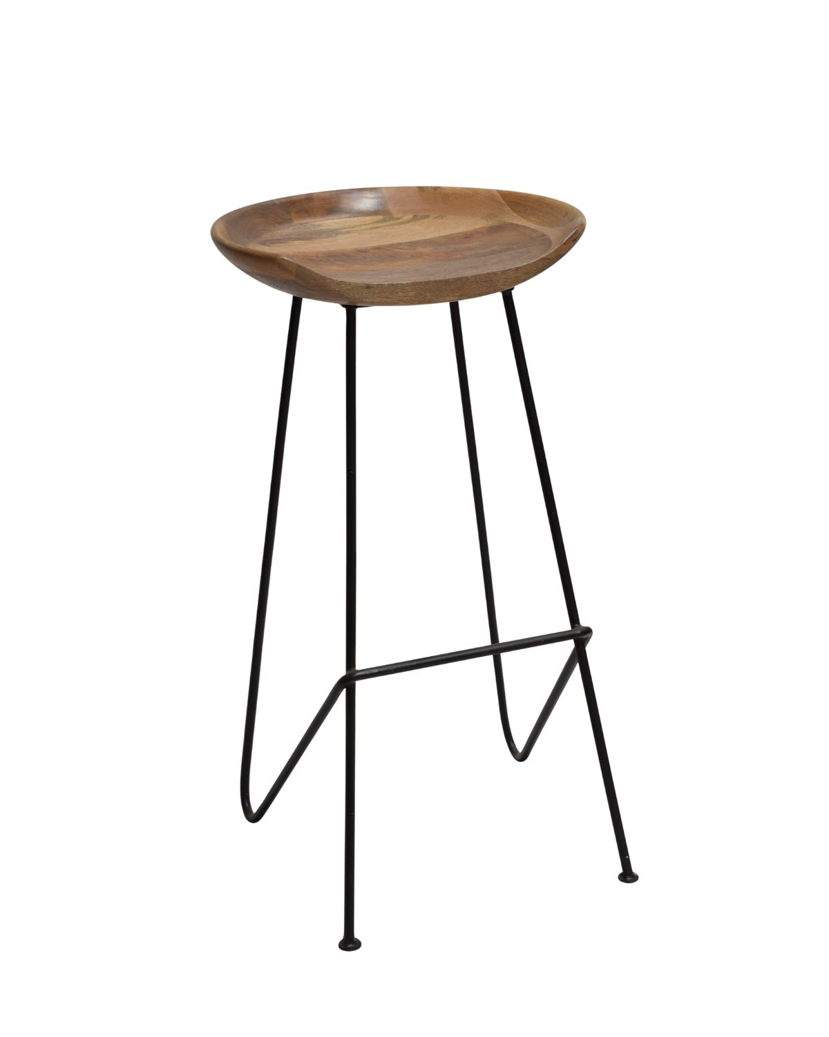 265 Modern Wooden Saddle Seat Bar Stool - Image 1