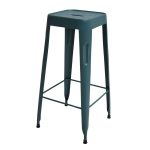 Industrial Metal Bar Stool – Teal Finish