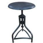 Industrial Iron Adjustable Round Stool
