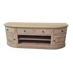 Premium Solid Wood Curved TV Cabinet with Multi Storage