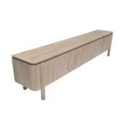 Minimalist Solid Wood Long TV Cabinet with Rounded Edges