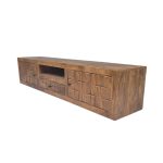 Solid Wood Carved Panel TV Cabinet with Multi Storage